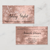 Makeup Artist Hair Salon Lash Roos Huid metaal Visitekaartje (Voorkant / Achterkant)