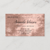 Makeup Artist Hair Salon Lash Roos Huid metaal Visitekaartje (Achterkant)