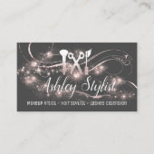 Makeup Artist Hair Salon Lash Scissors Blush Grey Visitekaartje (Voorkant)