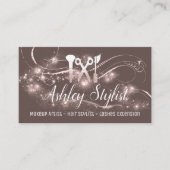 Makeup Artist Hair Salon Lash Scissors Blush Roos Visitekaartje (Voorkant)
