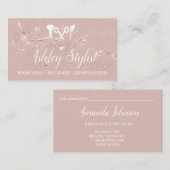 Makeup Artist Hair Salon Lash Scissors Blush Visitekaartje (Voorkant / Achterkant)