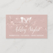 Makeup Artist Hair Salon Lash Scissors Blush Visitekaartje (Voorkant)