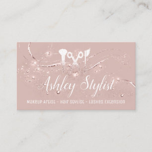 Makeup Artist Hair Salon Lash Scissors Blush Visitekaartje