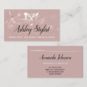 Makeup Artist Hair Salon Lash Scissors Roos Visitekaartje (Voorkant / Achterkant)