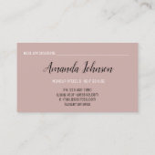 Makeup Artist Hair Salon Lash Scissors Roos Visitekaartje (Achterkant)