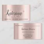 Makeup Artist Hair Salon Lashes Pink Rose Spark Visitekaartje (Voorkant / Achterkant)