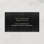 Makeup Artist Hair Salon Modern Black Glitter Visitekaartje (Achterkant)