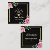 Makeup Artist Hair Salon Modern Floral Vierkante Visitekaartje (Voorkant / Achterkant)
