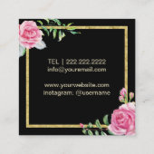 Makeup Artist Hair Salon Modern Floral Vierkante Visitekaartje (Achterkant)