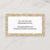 Makeup Artist & Hair Salon Modern Gold Glitter Visitekaartje (Achterkant)