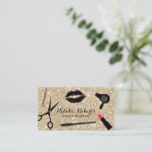 Makeup Artist & Hair Salon Modern Gold Glitter Visitekaartje (Staand voorkant)