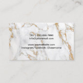 Makeup Artist Hair Salon Modern Gold White Marble Visitekaartje (Achterkant)