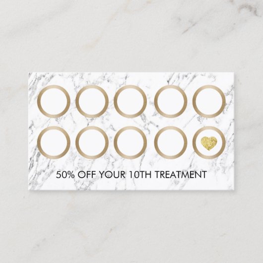 Makeup Artist Hair Salon Modern Marble Loyalty (Voorkant)