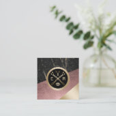 Makeup Artist Hair Salon Modern Roos Gold en marme Vierkante Visitekaartje (Staand voorkant)