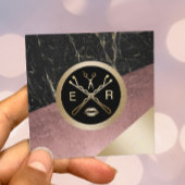 Makeup Artist Hair Salon Modern Roos Gold en marme Vierkante Visitekaartje