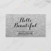 Makeup Artist Hair Salon Modern Silver Reference Aanbevelingskaartje (Voorkant)