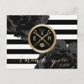 Makeup Artist Hair Salon Modern Stripes Dank u Briefkaart (Voorkant)