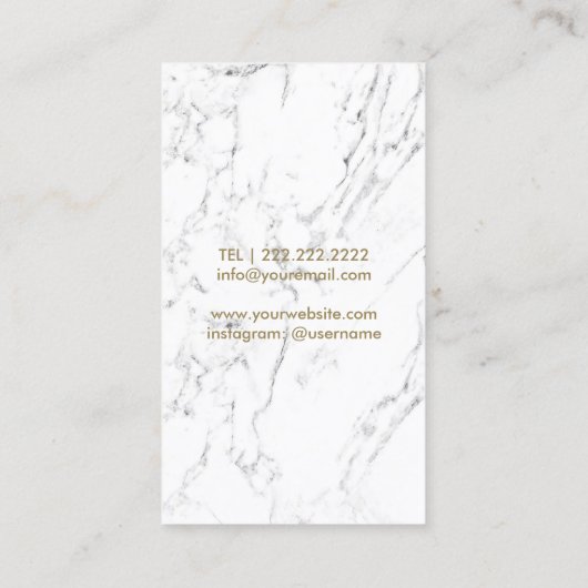 Makeup Artist Hair Salon Modern White Marble Visitekaartje (Achterkant)
