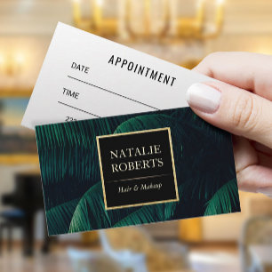 Makeup Artist Hair Salon Tropical Palm Leaves Afsprakenkaartje