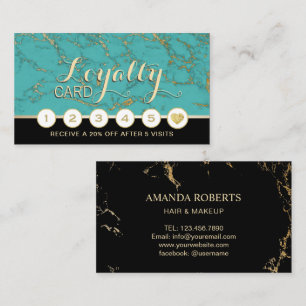 Makeup Artist Hair Salon Turquoise Marble Loyalty