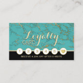 Makeup Artist Hair Salon Turquoise Marble Loyalty (Voorkant)