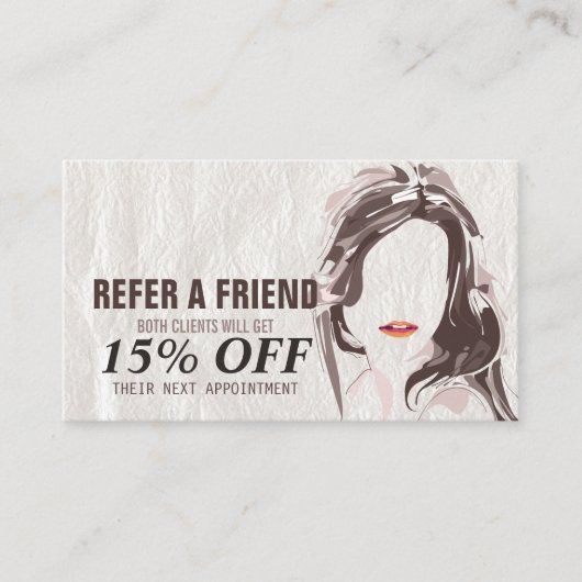 Makeup Artist & Hair Stylist Beauty Salon Referenc Aanbevelingskaartje (Voorkant)