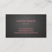 Makeup Artist Hair Stylist Black & Gold Typography Visitekaartje (Achterkant)