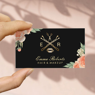 Makeup Artist Hair Stylist  Floral Elegant Visitekaartje