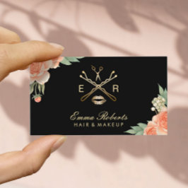 Makeup Artist Hair Stylist  Floral Elegant Visitekaartje