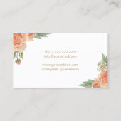 Makeup Artist Hair Stylist  Floral Monogram Visitekaartje (Achterkant)