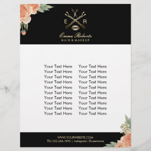 Makeup Artist & Hair Stylist  Floral Salon Flyer