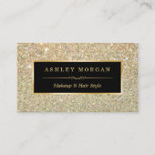 Makeup Artist Hair Stylist Funky Gold Glitter Visitekaartje (Voorkant)