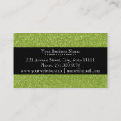Makeup Artist Hair Stylist Funky Green Glitter Visitekaartje (Achterkant)