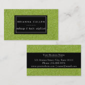 Makeup Artist Hair Stylist Funky Silver Glitter Visitekaartje (Voorkant / Achterkant)