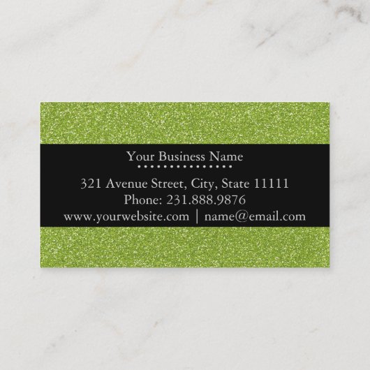 Makeup Artist Hair Stylist Funky Silver Glitter Visitekaartje (Achterkant)