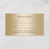 Makeup Artist Hair Stylist Luxury Gold Appointment Afsprakenkaartje (Achterkant)