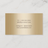 Makeup Artist Hair Stylist Modern Black & Gold Visitekaartje (Achterkant)