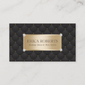 Makeup Artist Hair Stylist Modern Black & Gold Visitekaartje (Voorkant)