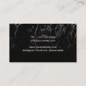 Makeup Artist Hair Stylist Modern Black Marble Visitekaartje (Achterkant)