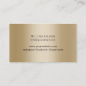 Makeup Artist Hair Stylist Modern Gold Foil Salon Visitekaartje (Achterkant)