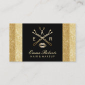 Makeup Artist Hair Stylist Modern Gold Glitter Visitekaartje (Voorkant)