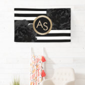 Makeup Artist Hair Stylist Modern Monogram Floral Spandoek (Insitu)