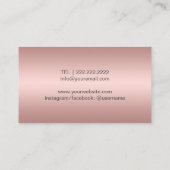 Makeup Artist Hair Stylist Modern Roos Gold Salon Visitekaartje (Achterkant)