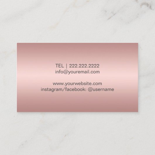 Makeup Artist Hair Stylist Modern Roos Gold Salon Visitekaartje (Achterkant)