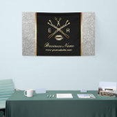 Makeup Artist Hair Stylist Modern Silver Glitter Spandoek (Beurs)