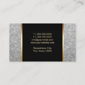 Makeup Artist Hair Stylist Modern Silver Glitter Visitekaartje (Achterkant)