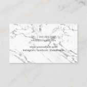 Makeup Artist Hair Stylist Modern White Marble Visitekaartje (Achterkant)