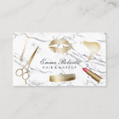 Makeup Artist Hair Stylist Modern White Marble Visitekaartje (Voorkant)