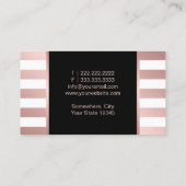 Makeup Artist Hair Stylist Moderne Roos Gold Strip Visitekaartje (Achterkant)