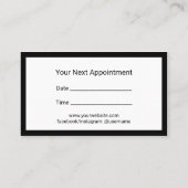 Makeup Artist Hair Stylist Plain Lijst Appointment Afsprakenkaartje (Achterkant)